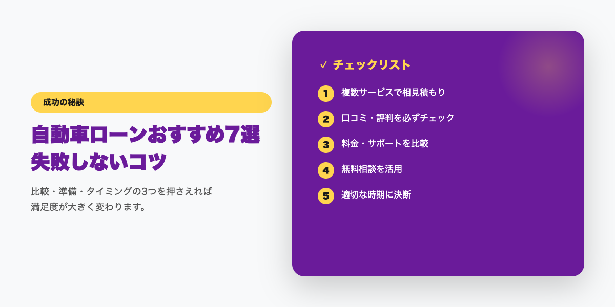 ローン選びチェックリスト