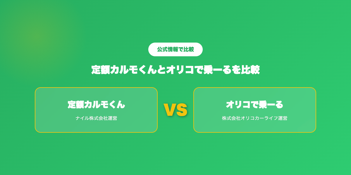 定額カルモくんとオリコで乗ーるの会社概要比較