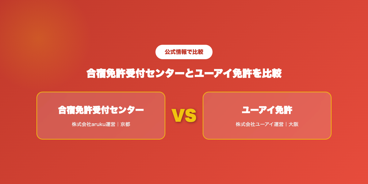 合宿免許受付センターとユーアイ免許の会社概要比較
