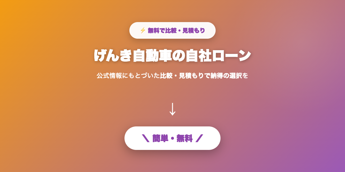 げんき自動車 自社ローンまとめ